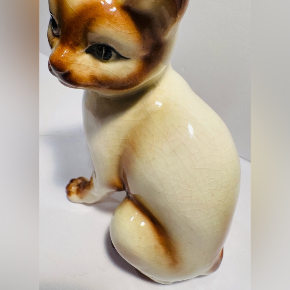 MCM Vintage Ceramic Standing Siamese Cat Figurine - Picture 8 of 16